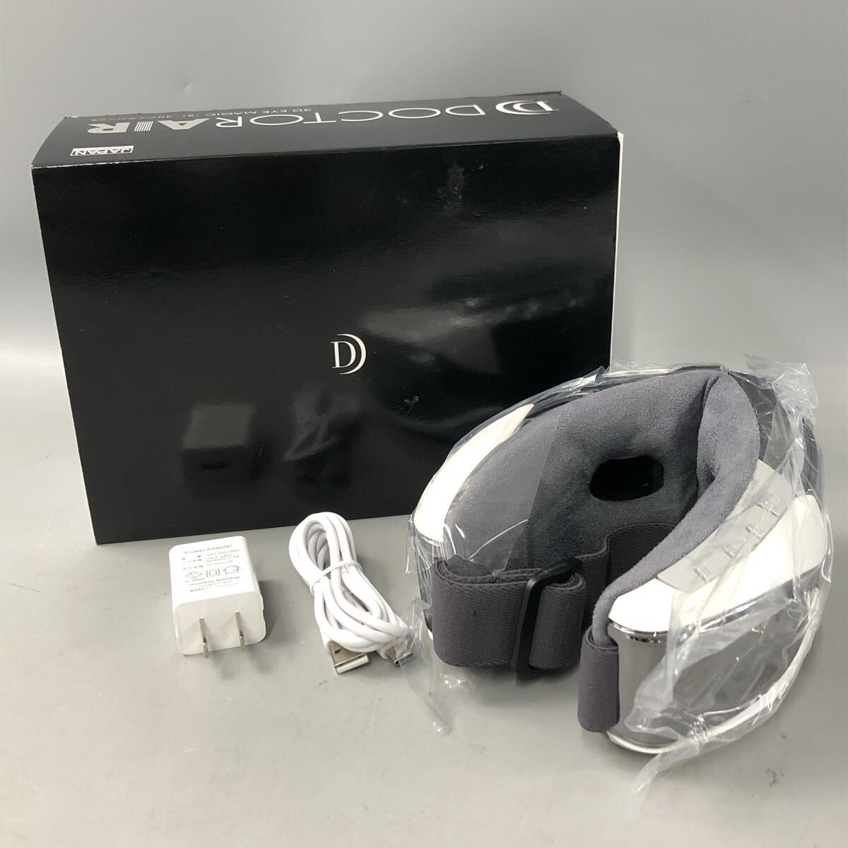 ★G05143 ドクターエア DOCTORAIR 3DアイマジックS EM-03 ホワイト 目元ケア マッサージ Bluetooth対応 箱付き