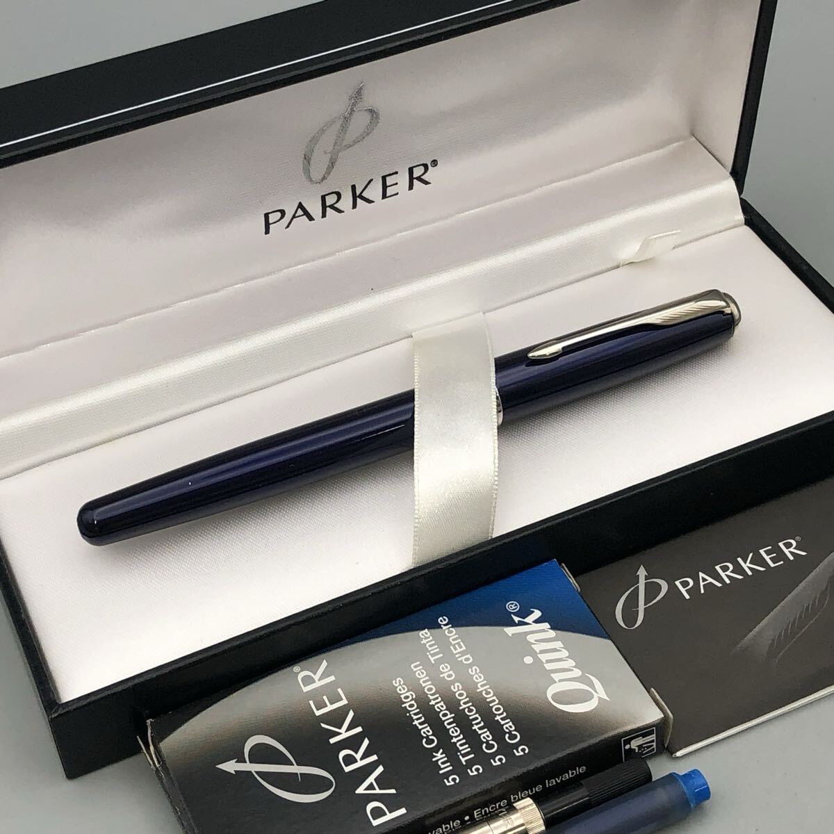★G05209 PARKER パーカー SONNET ソネット 万年筆 18K-750 ペン先 筆記具 箱付 中古