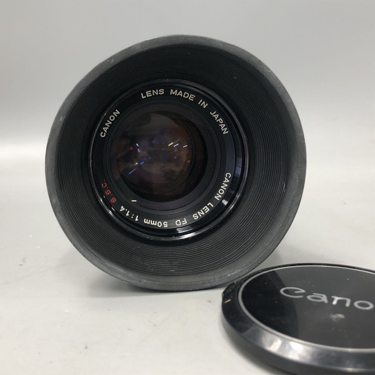 ★G05146 Canon キャノン LENS FD 50mm 1:1.4 S.S.C. 単焦点レンズ カメラレンズ 55mmフード付 中古