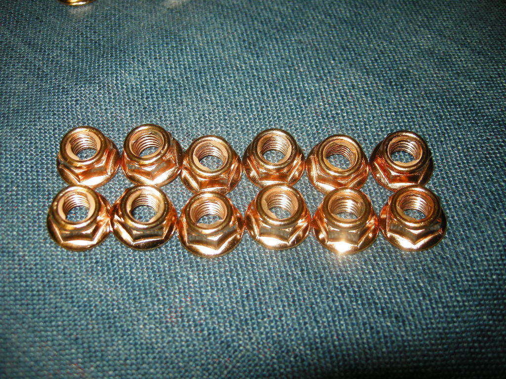 カッパーコート スチール フランジナット 12個Set M8x13mm 排気廻り カジり辛い 銅メッキナット 空冷VW ワーゲン ビートル バス
