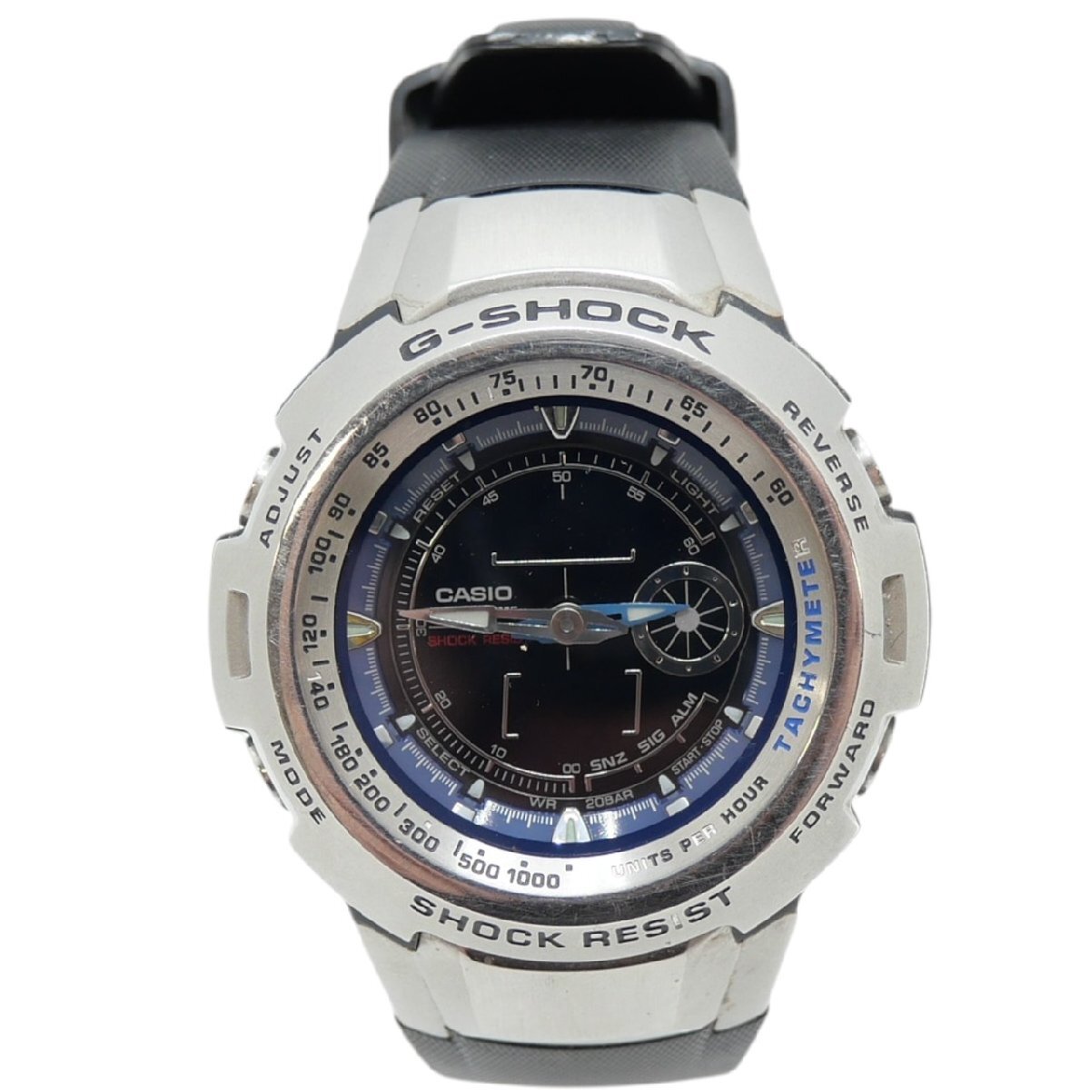 1円スタート CASIO カシオ G-SHOCK Gショック G-700 クォーツ ラウンドフェイス シルバー×黒 SS 黒文字盤 メンズ 腕時計 動作未確認
