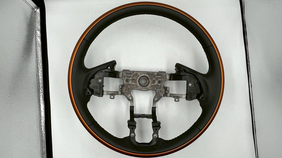 ★新車外し★honda ホンダ JF1 N-BOX スラッシュ Gインテリア カラーパッケージ 純正 レザー ステアリング ハンドル★