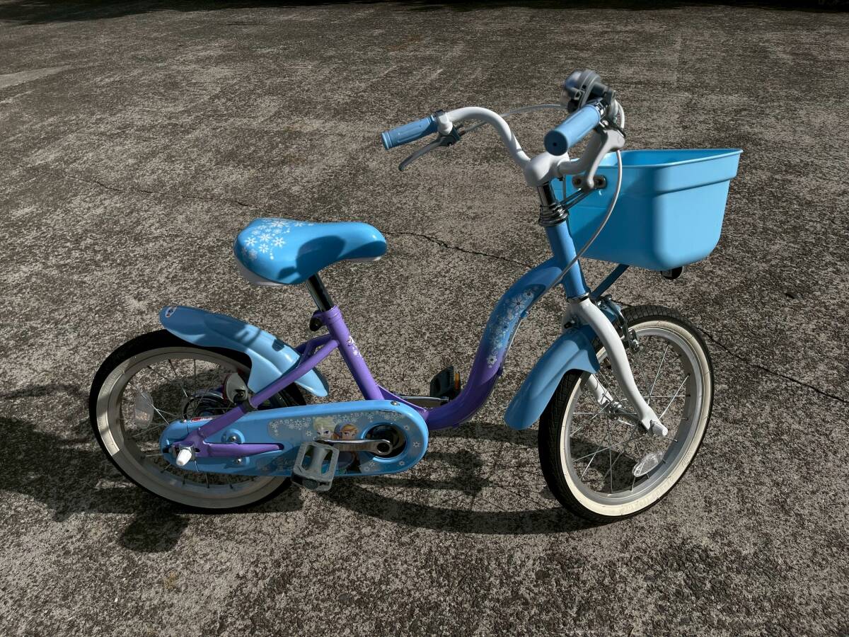 ★美品★アナと雪の女王 子供用 自転車 16インチ 水色 ディズニー プリンセス アナ雪 キッズ ブルー系 現状品★