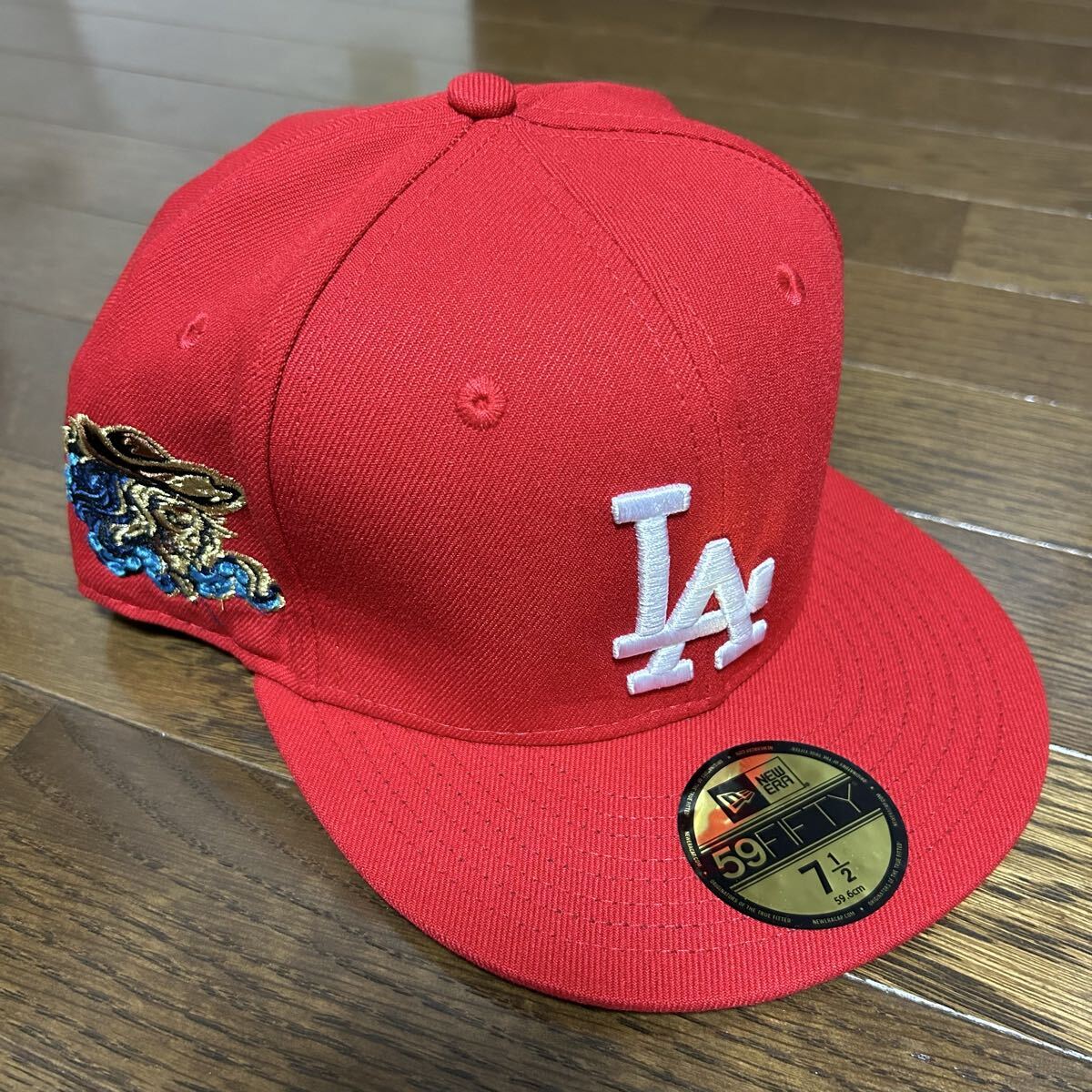 NEW ERA 59FIFTY ロサンゼルス ドジャース キャップ 赤 7 1/2 大谷翔平 ロサンゼルス ドジャース ニューエラ LAサイドパッチ赤
