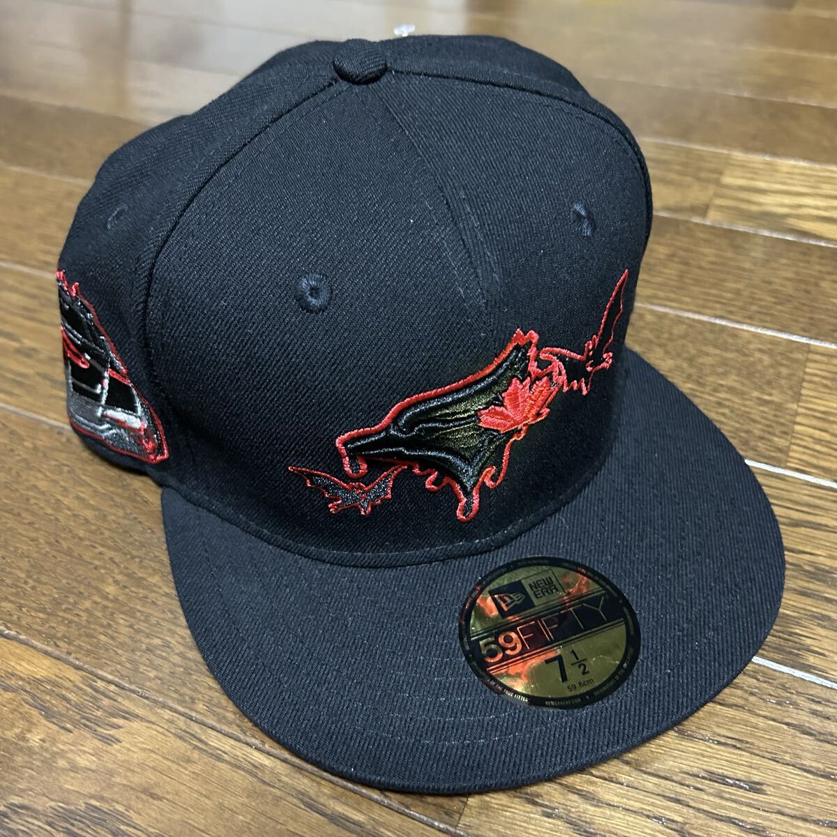 NEW ERA 59FIFTY キャップ 7 1/2 59.6cm ブラック ニューエラトロントブルージェイズ　バッドマン オシャレ MLB 黒 サイドパッチ
