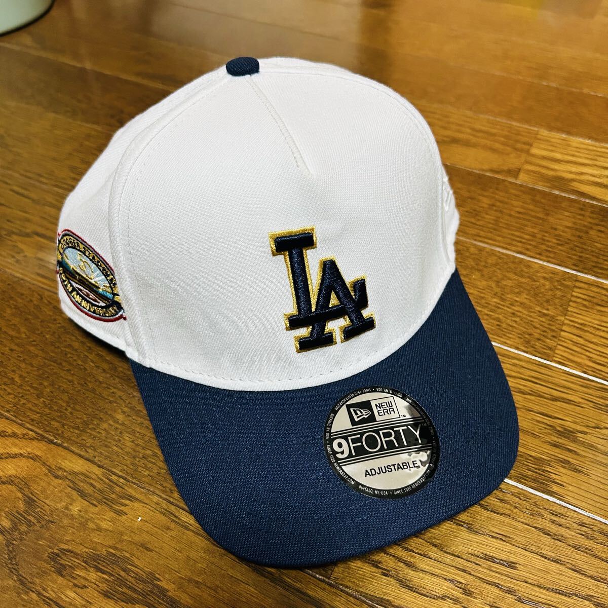 NEW ERA 9FORTY LA ドジャース キャップ ホワイト ネイビー ニューエラ ロサンゼルス ドジャース LA スナップバックサイドパッチ