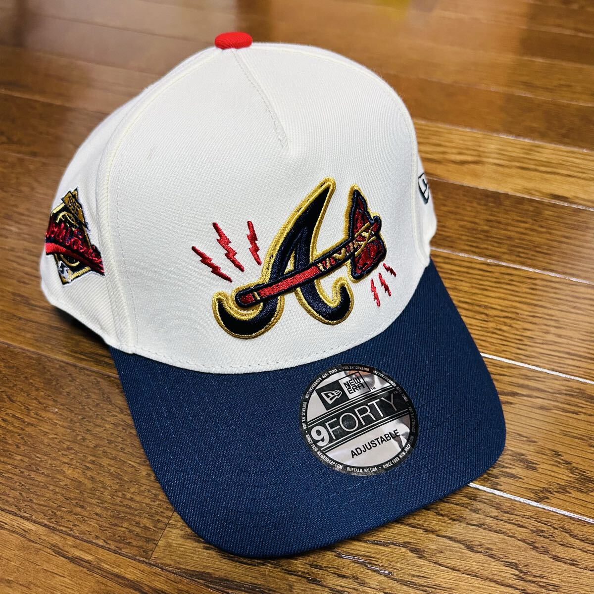 NEW ERA 9FORTY アトランタ・ブレーブス キャップ ホワイト ネイビー ニューエラ ヒップホップ MLB Braves オシャレ
