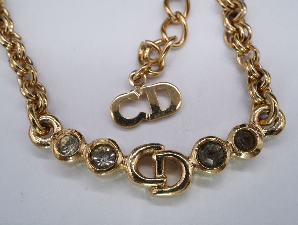 【220】Christian Dior クリスチャンディオール ネックレス 長さ約36cm アジャスター約5cm アクセサリー TIA