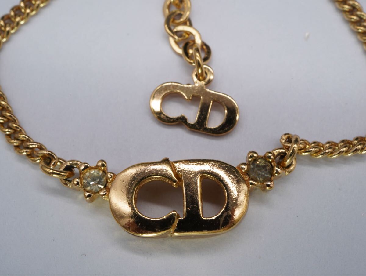 【219】Christian Dior クリスチャンディオール ネックレス 長さ約38cm アジャスター約5cm アクセサリー TIA
