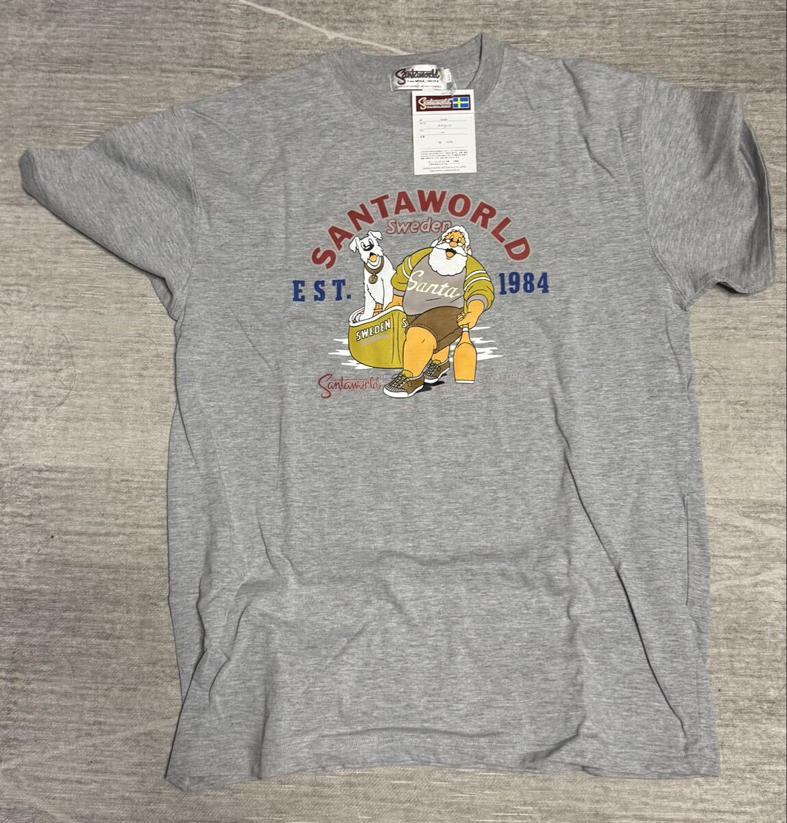 新品　サイズLL キャプテンサンタ　プリントがお洒落な半袖Tシャツ　グレー