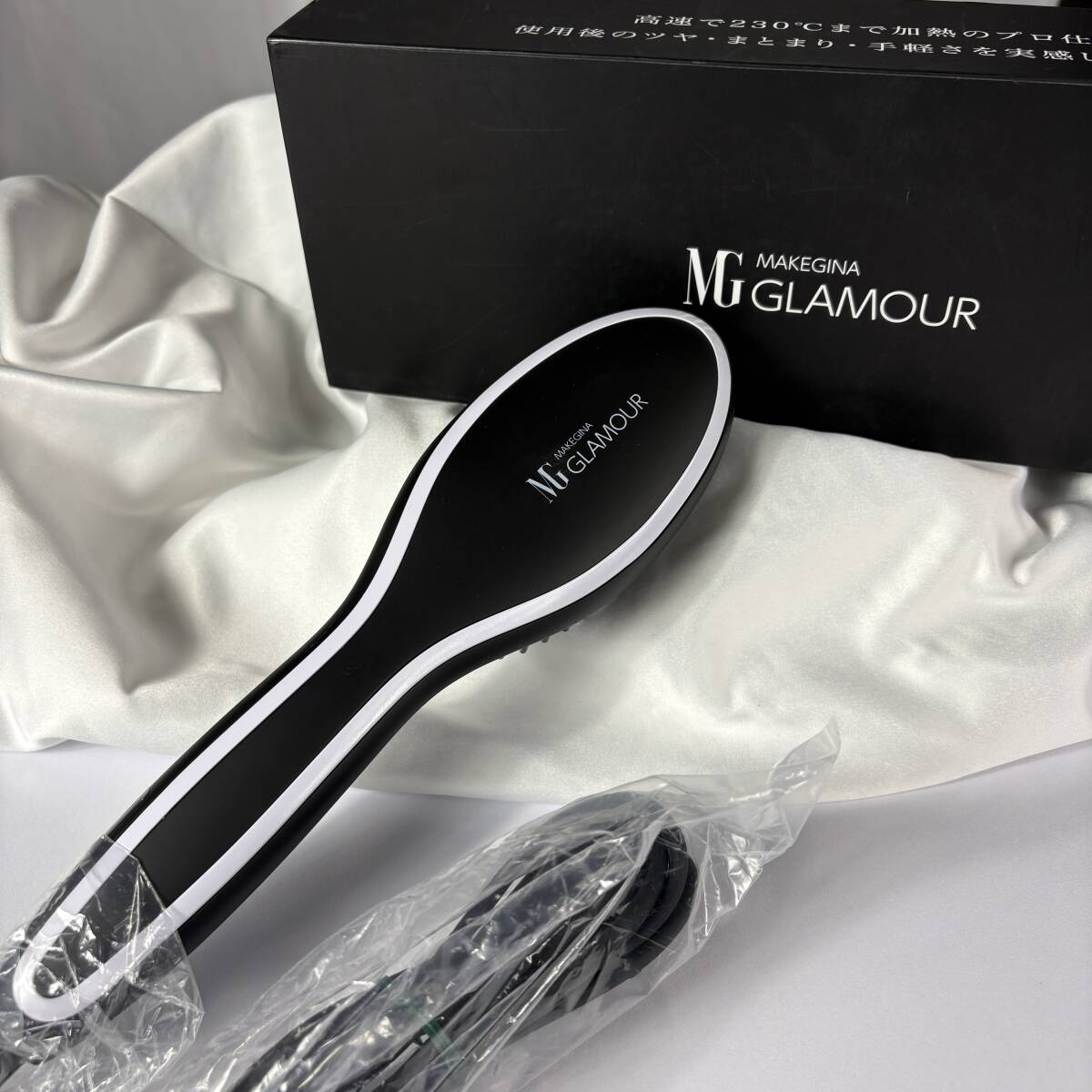 MAKEGINA DK818 メイクジーナ グラマー ストレートブラシ プロ仕様 230℃ マイナスイオン 艶髪 時短 美容家電 外箱付