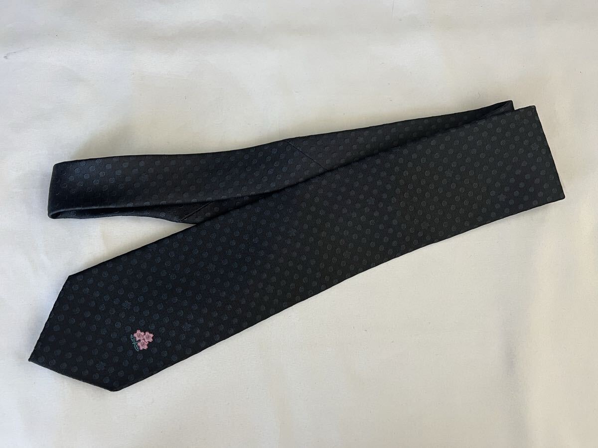極美品　Hilton ネクタイ　洋服の青山　ラグビー日本代表モデル　ブラック