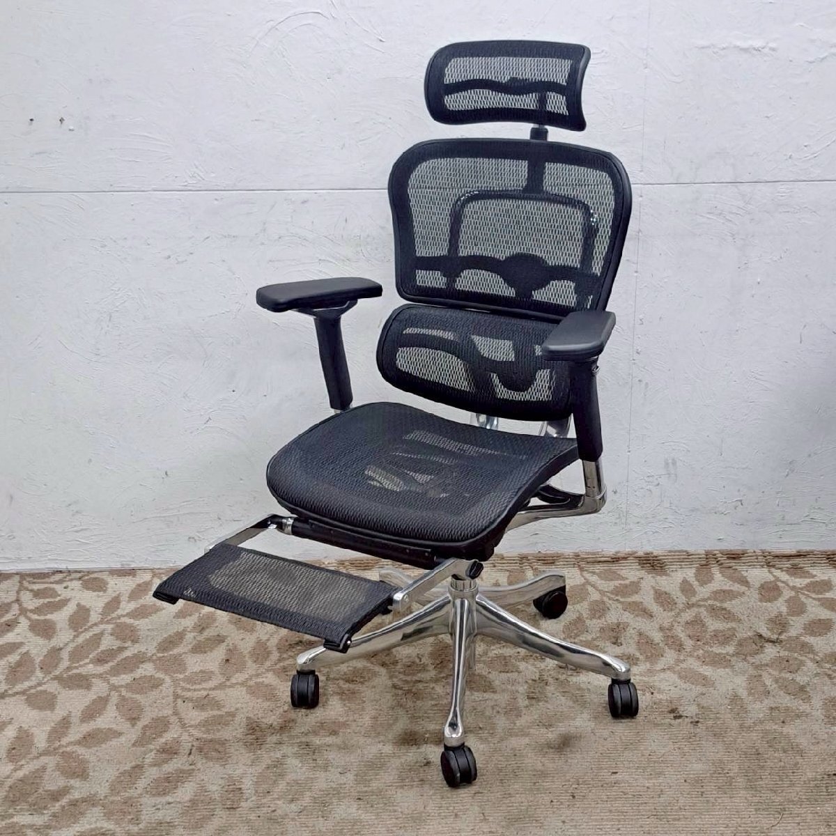 Ergohuman Pro Ottoman エルゴヒューマン プロ オットマン内蔵 説明書あり JOIFA802 ハイバック オフィスチェア ワークチェア /D5387