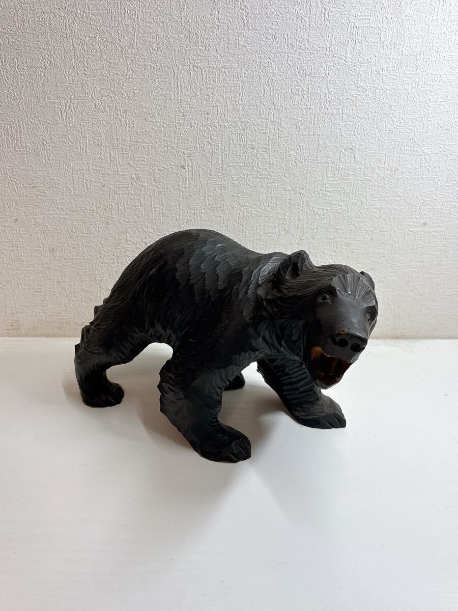 2621 熊 木彫り 置物 彫刻 民芸品 オブジェ インテリア 工芸品 北海道 現状品