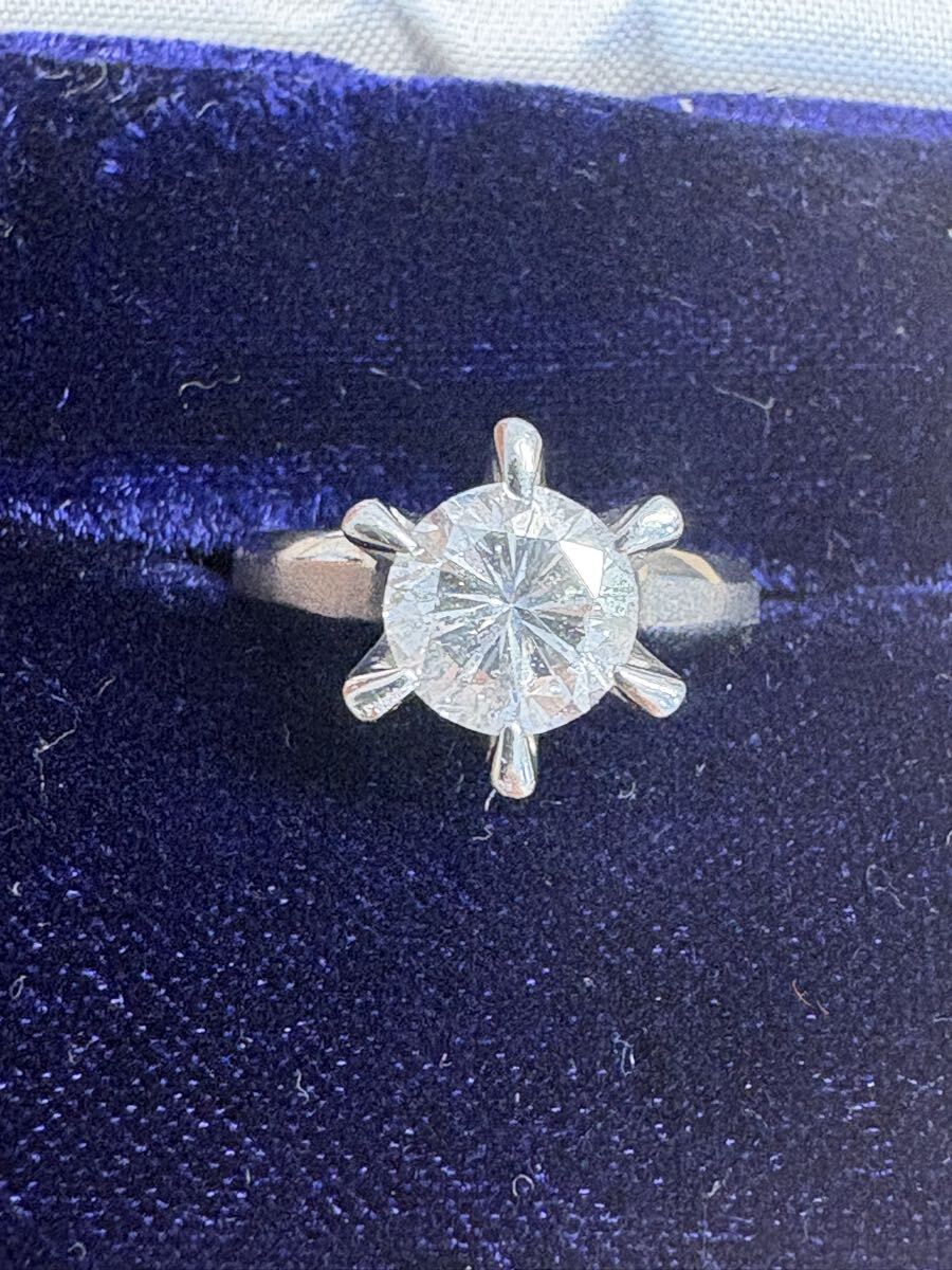 M20 Pt850 天然ダイヤモンド1.51ct 立爪リング 総重量約7.2g