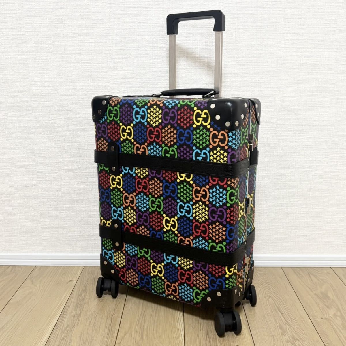 美品 GUCCI GLOBE TROTTER グッチ キャリーケース 4輪 GGサイケデリック