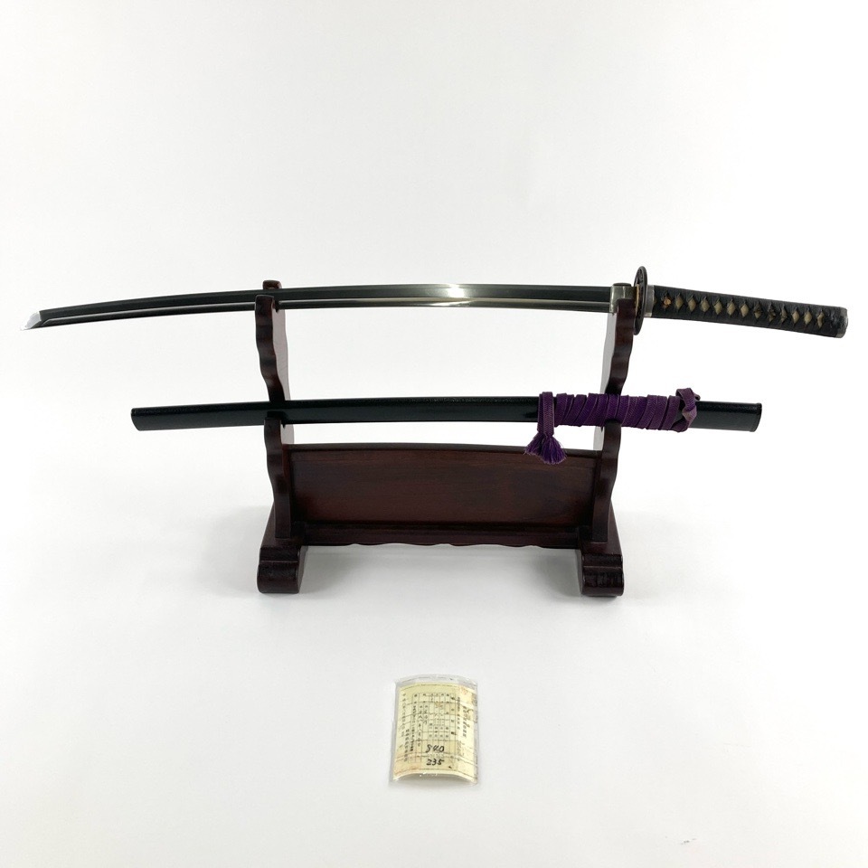 日本刀 在銘【（表）宏治作（裏）平成八年八月吉日】 長さ71.2cm 反り1.6cm 目くぎ穴1個 拵え 透かし鍔 縁頭 瓢箪 現代刀 ※同梱不可 骨董
