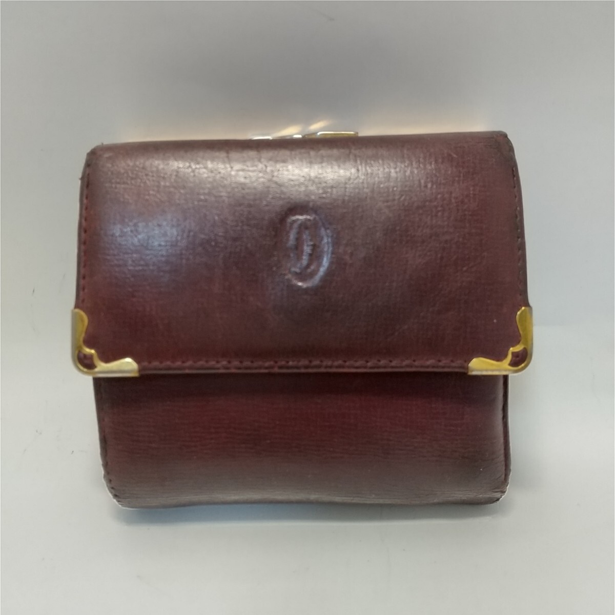 Cartier カルティエ マストライン 三つ折り財布 がま口 ボルドー
