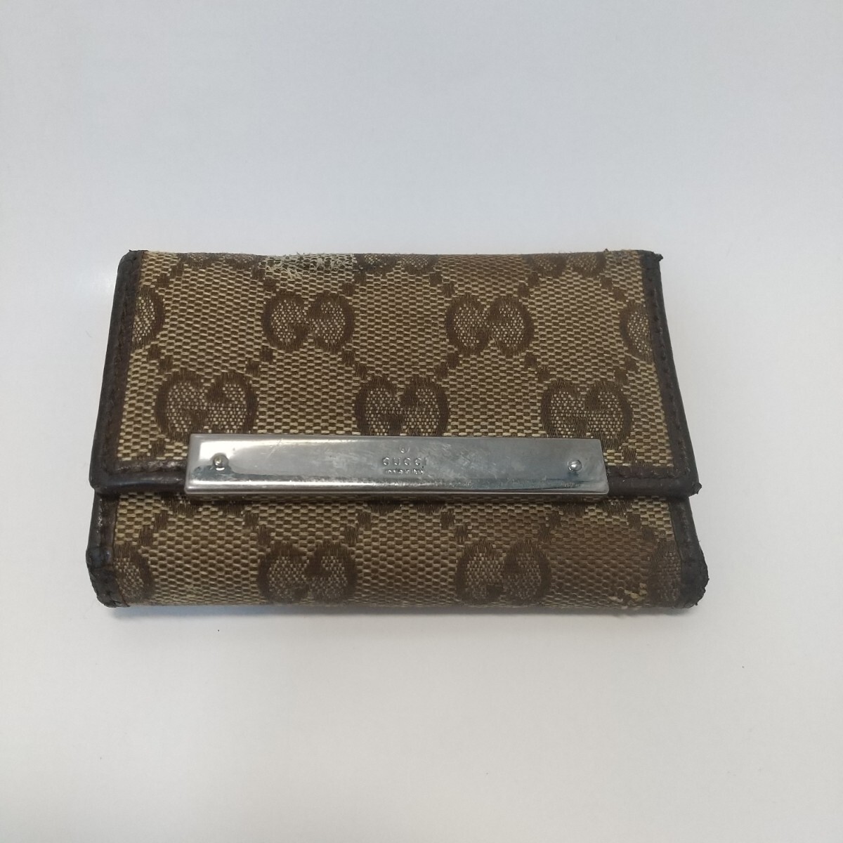 GUCCI グッチ GG柄 6連 キーケース キャンバス レザー ブラウン