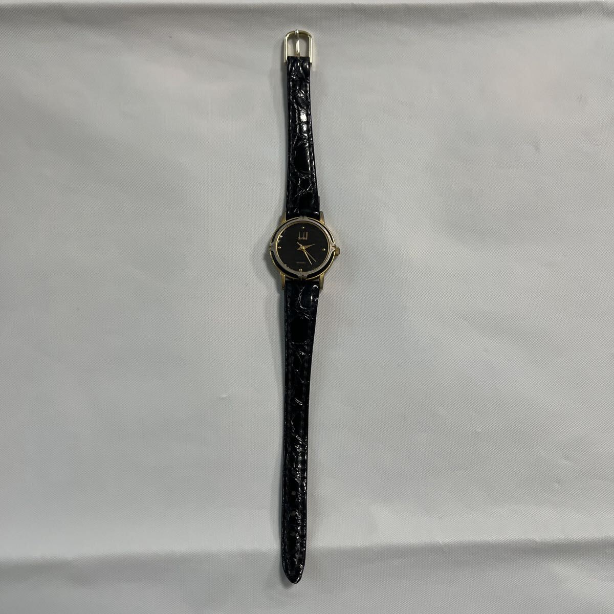 送料430円【電池交換済/稼働品】超希少/激レア dunhill ダンヒル 14金 14CT-GOLD レディース 腕時計 クォーツ 3針 214 ヴィンテージ