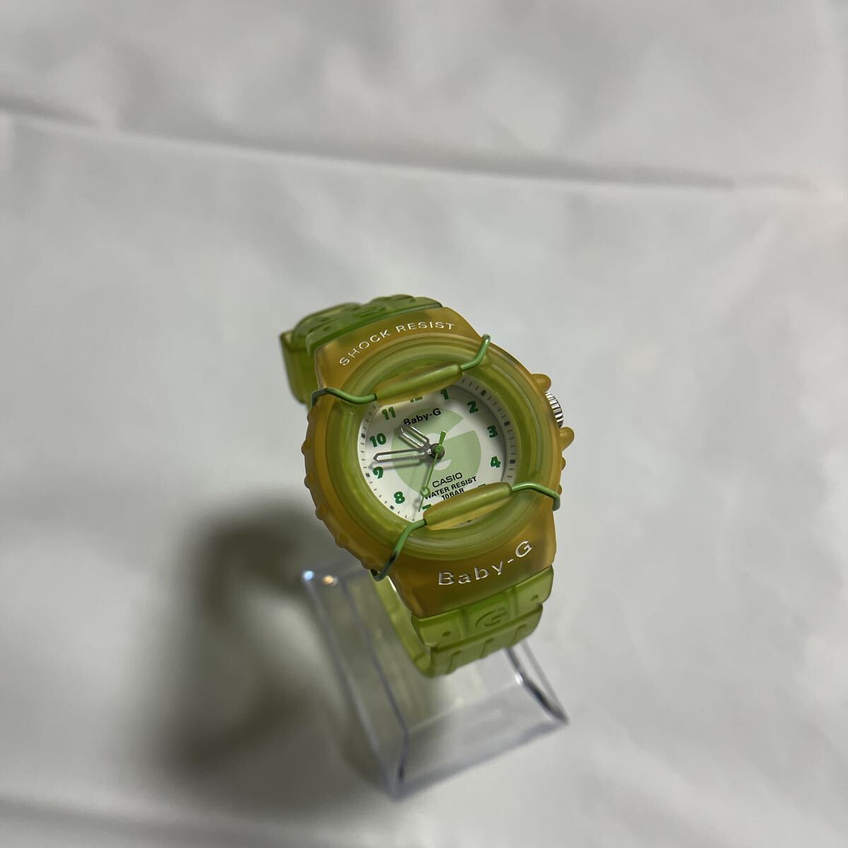 送料430円【電池交換済/稼働品】美品 CASIO Baby-G カシオ ベビージー 腕時計 クォーツ 3針 BG-10 純正ベルト