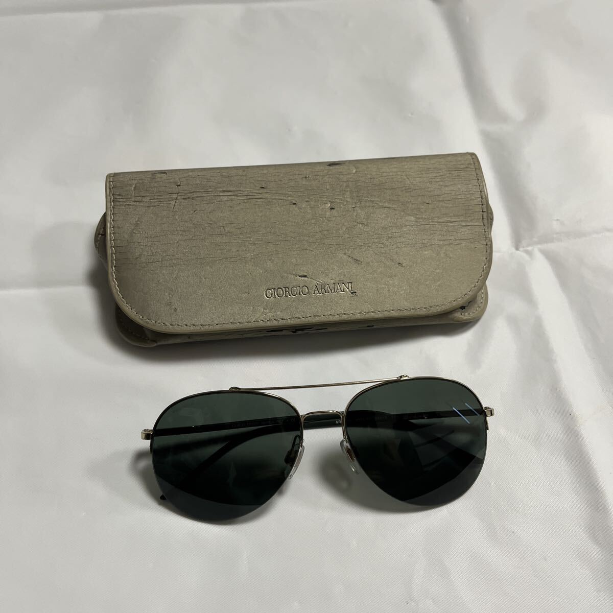 送料600円 希少/レア イタリア製 GIORGIO ARMANI アルマーニ ティアドロップ サングラス 56□16-140 AR6002 純正ケース ヴィンテージ