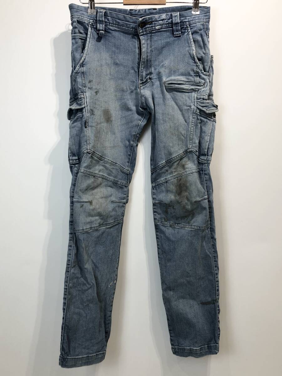 寅壱 ストレッチ デニム カーゴパンツ インディゴブルー 作業着 作業服 8850 TORAICHI トライチ SIZE：L■P0505