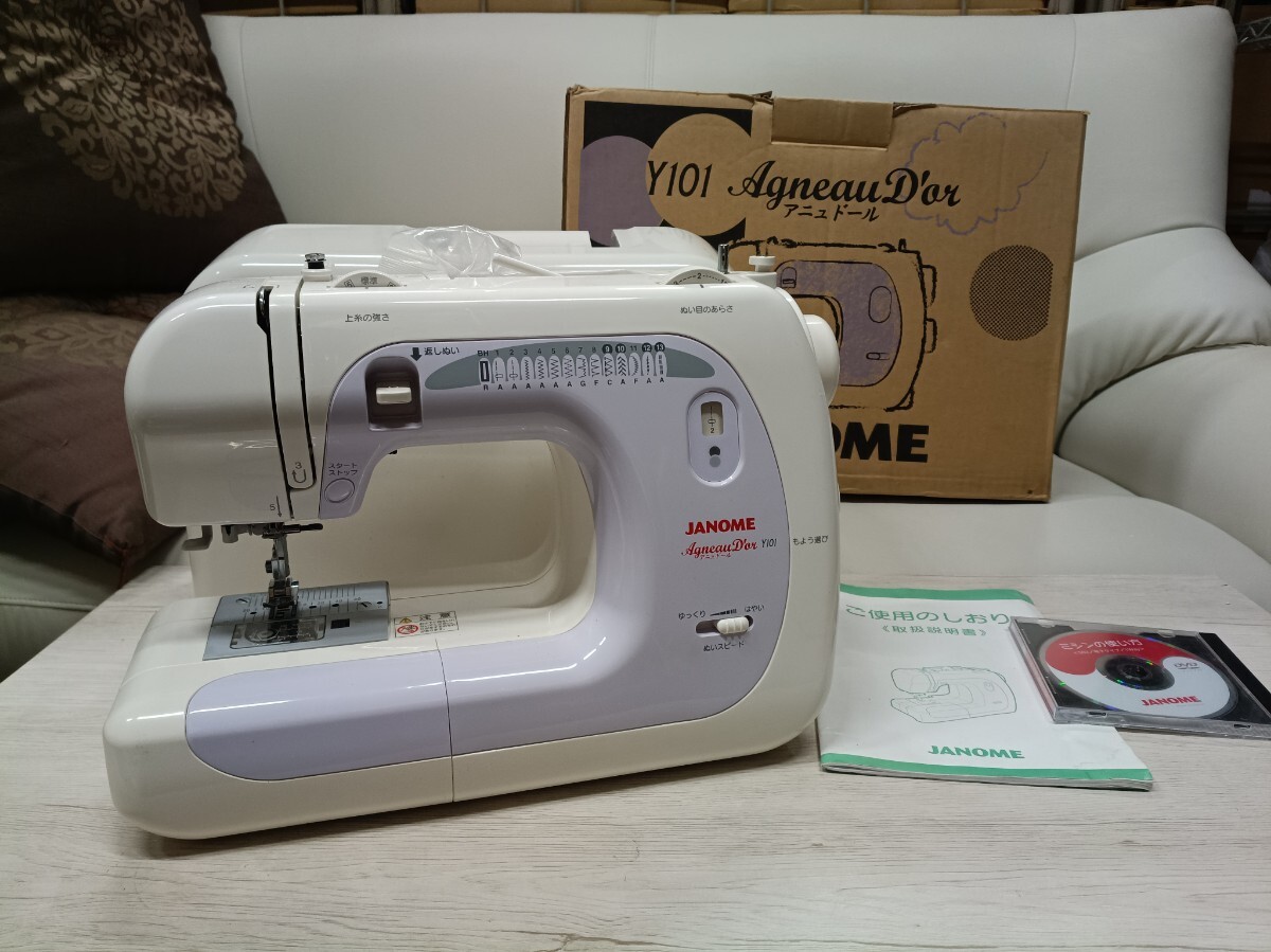 L3/ JANOME ジャノメ ミシン Agneau Dor Y101 電動ミシン 通電確認済 美品 動作未確認 ハンドクラフト 裁縫