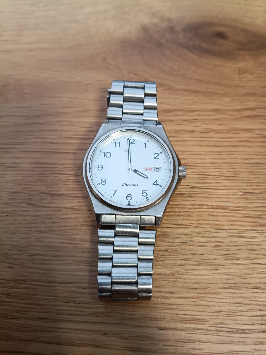 A70/ SEIKO セイコー Chronos クロノス 5H23-7060 メンズ腕時計 デイデイト 不動品 ジャンク ステンレスベルト