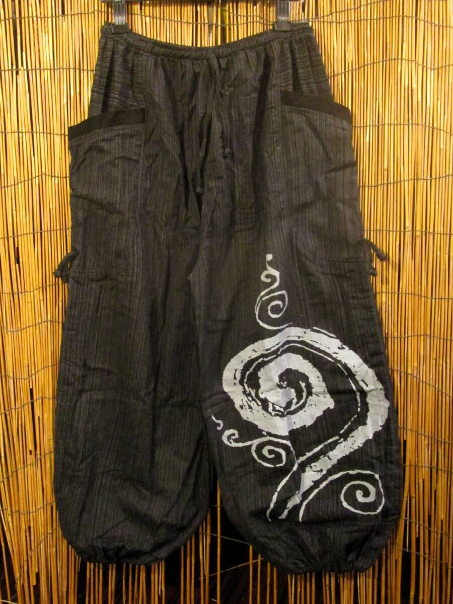 【ＳＡＬＥ】⑳新品＊男女兼用＊コットン素材＊渦巻きプリント＊カーゴタイプ＊ふんわり＊アラジンパンツ