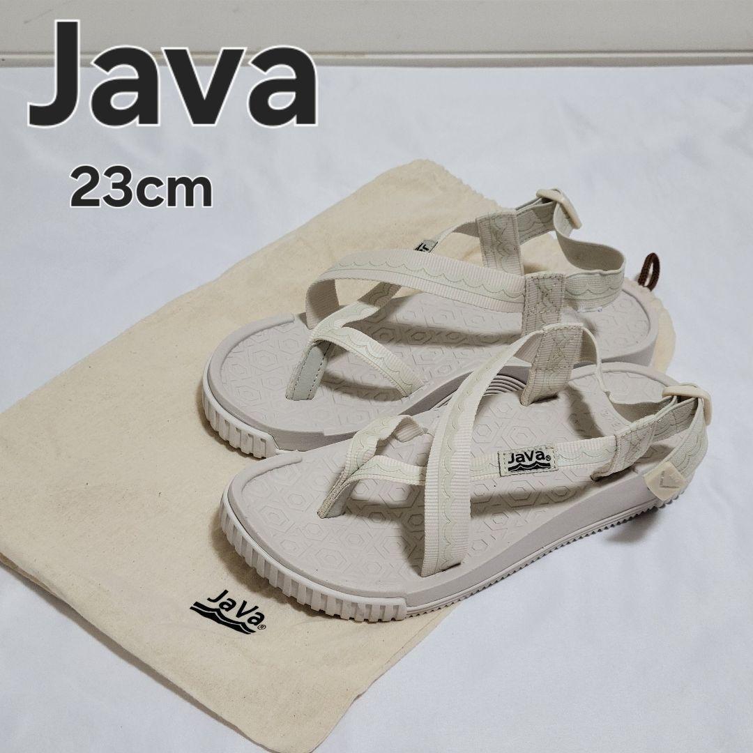 Java ジャバ クロスストラップ サンダル 23cm アイボリー スポーツサンダル