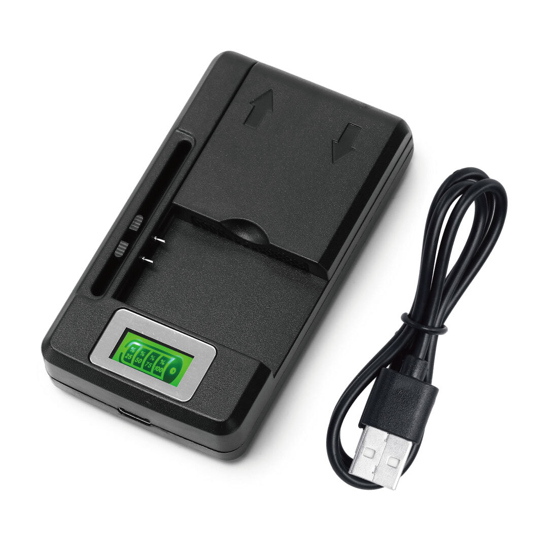 【送料無料】 コンパクト マルチ充電器 ニコン対応 EN-EL5 ENEL5 USB充電 USBケーブル付き Type C タイプC LCD液晶 カメラ充電器 互換品
