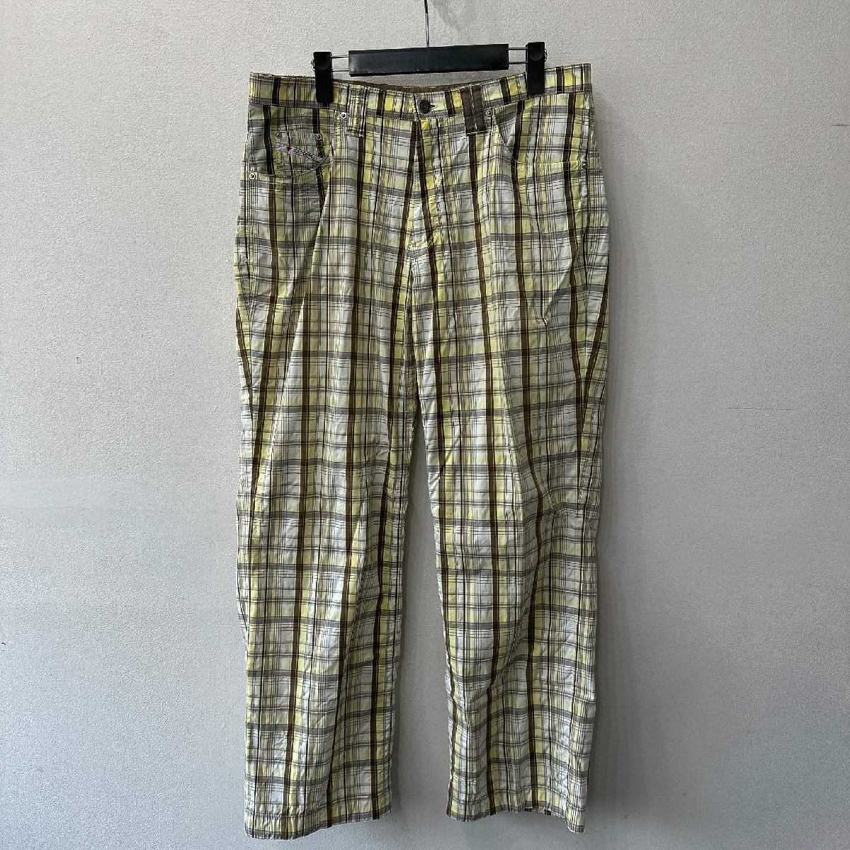 23区 SPORT 23区スポーツ ロゴパッチ ストレッチ チェック ゴルフパンツ サイズ 90 /イエロー系 メンズ メンズ ボトムス ゴルフウェア