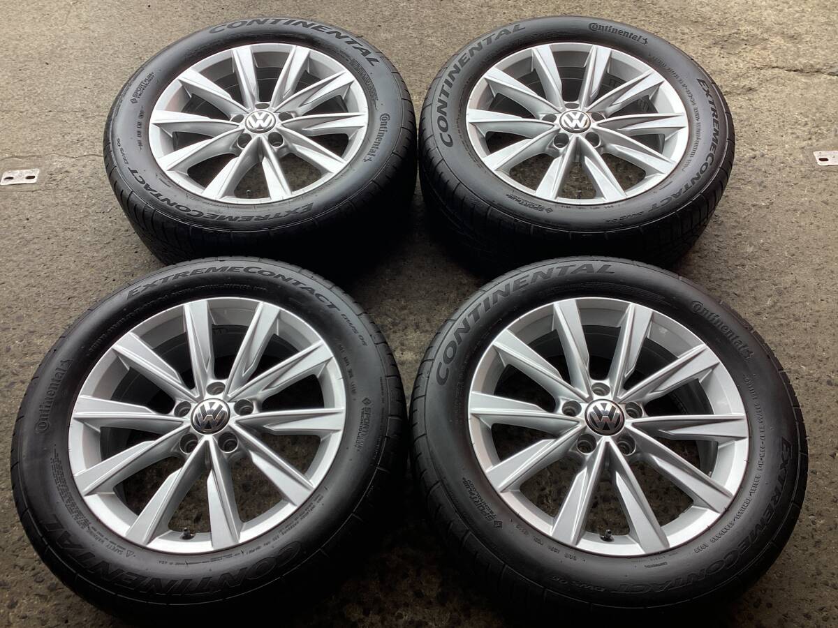 M9377 VW ティグアン純正 17インチ 7J +43 112/5H＆235/55R17 夏タイヤ 4本 品番 5N0 601 025 AJ 