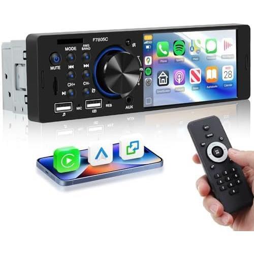 4インチ Hodozzy 1DIN カーステレオ Bluetooth対応 CarPlay/Android Auto サポートカーオーディオ4インチタッチスクリーン MP5プレーヤー F