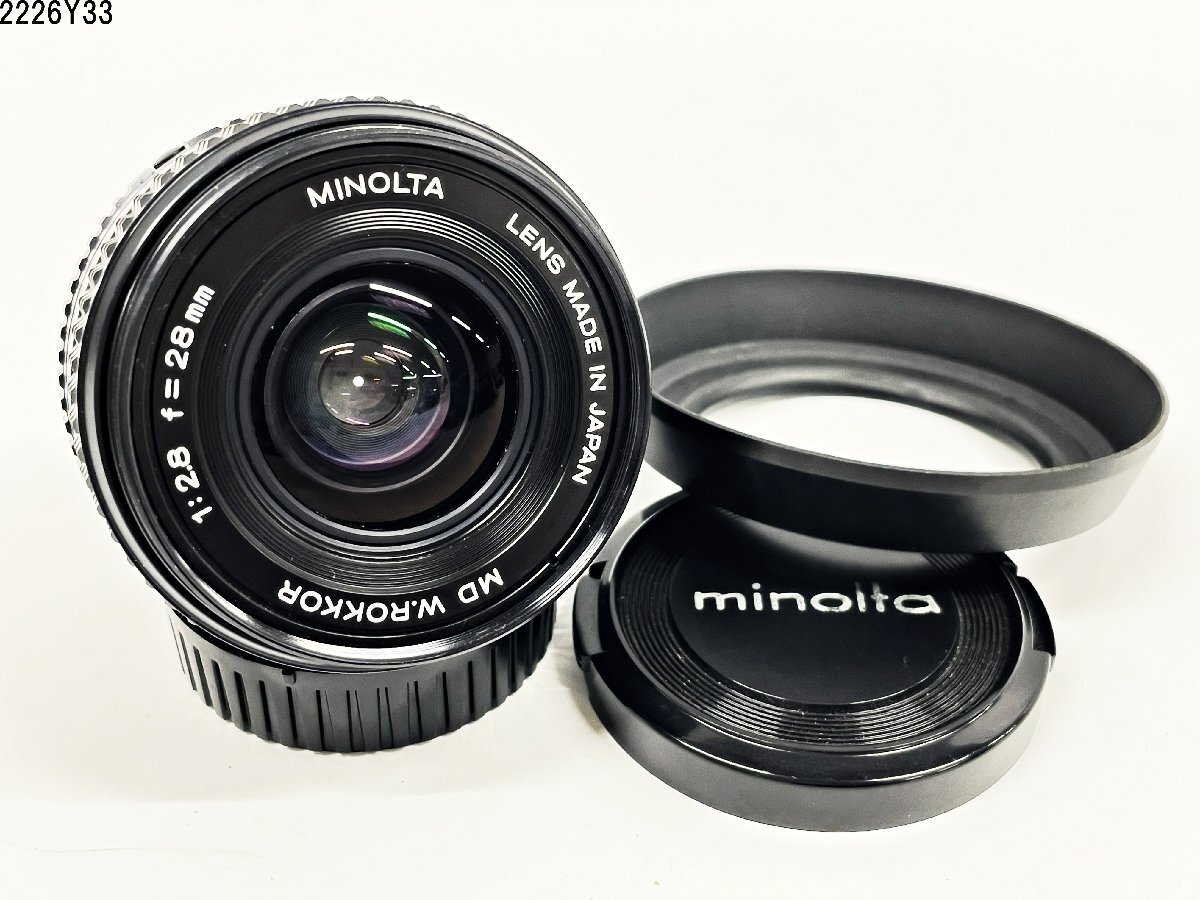 MINOLTA ミノルタ MD W.ROKKOR 1:2.8 f=28mm 一眼レフ カメラ レンズ フード 2226Y33-7