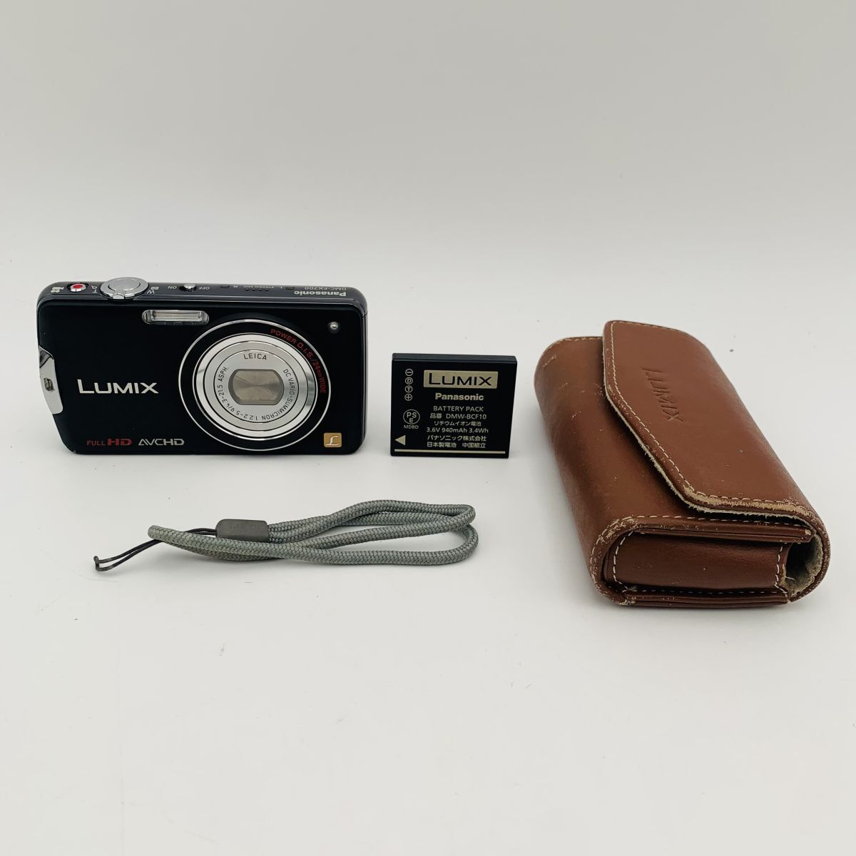 【シャッター動作OK】パナソニック デジタルカメラ LUMIX FX700 エクストラブラック バッテリーケース付き 現状品 1円スタート #260509