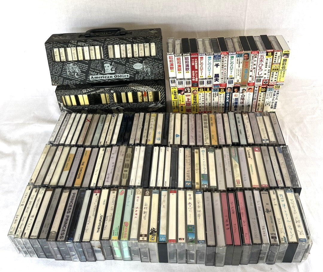 【M77】カラオケ/録音済み/カセットテープ/色々まとめ/Maxell/AXIA/TDK/SONYなど/カセットテープケース2個/爪折れ/爪有含む/ジャンク