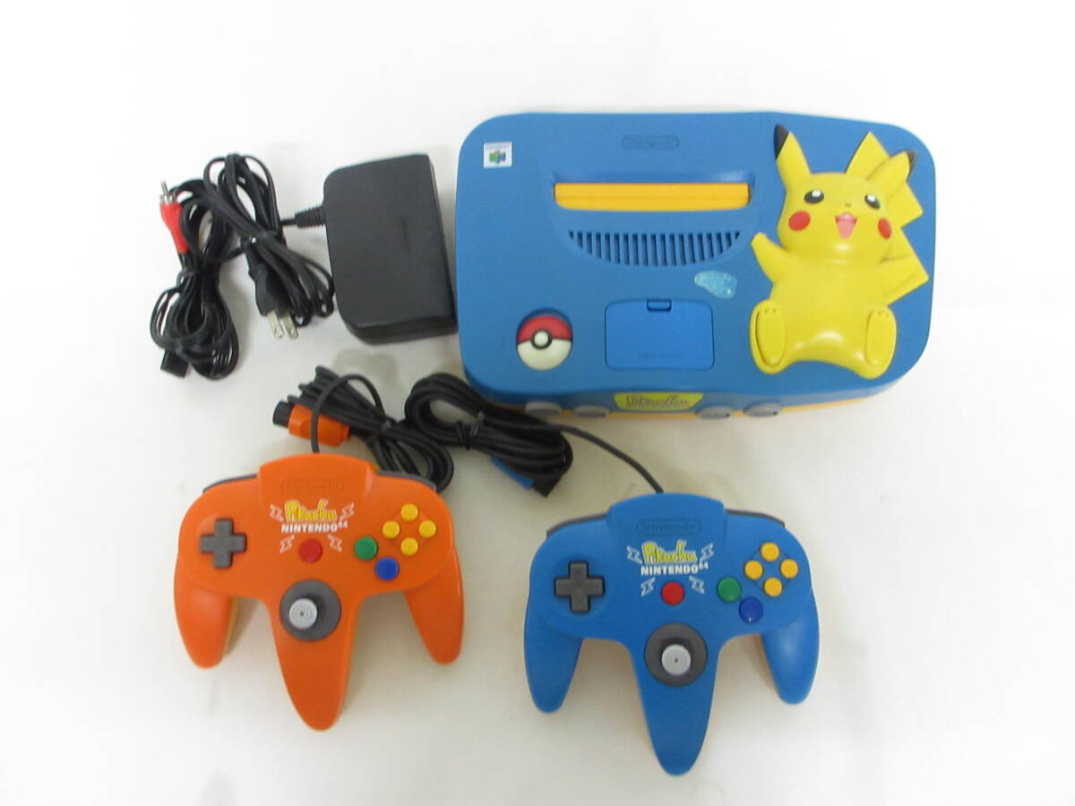043C631E◆動作品 ニンテンドー64 ピカチュウ 本体 コントローラー セット 