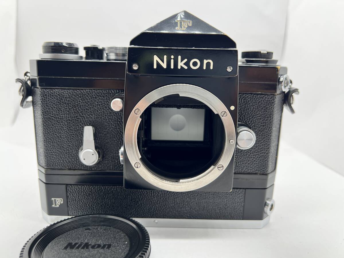 希少[良品・動作品・光学OK] ニコン アイレベル Nikon F Eye Level Black 35mm SLR フィルムカメラ with F-36 Motor Drive Back