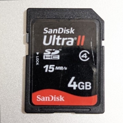 4GB SDカード SanDisk Ultra ⅱ 15MB/s class4 SDHCカード 動作確認済み