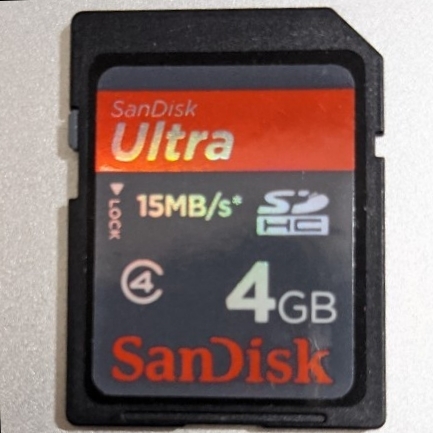 4GB SanDisk Ultra 15MB/s CLASS4 SDカード 動作確認済み