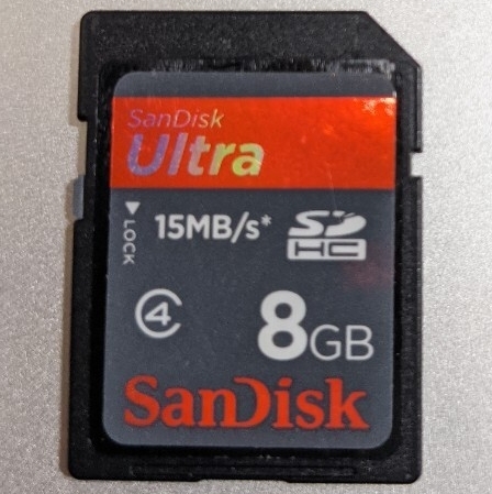 8GB SanDisk Ultra CLASS4 15MB/s SDHCカード SDカード 動作確認済み