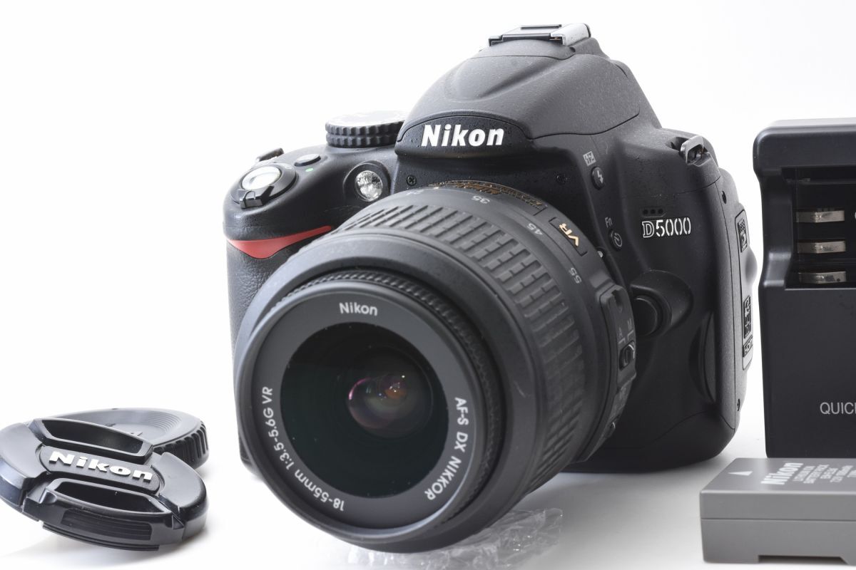 ★シャッターわずか3450回★ ニコン NIKON D5000 ボディ + AF-S DX NIKKOR 18-55mm F3.5-5.6 G VR ★バッテリー充電器付き★ #Y32#161271
