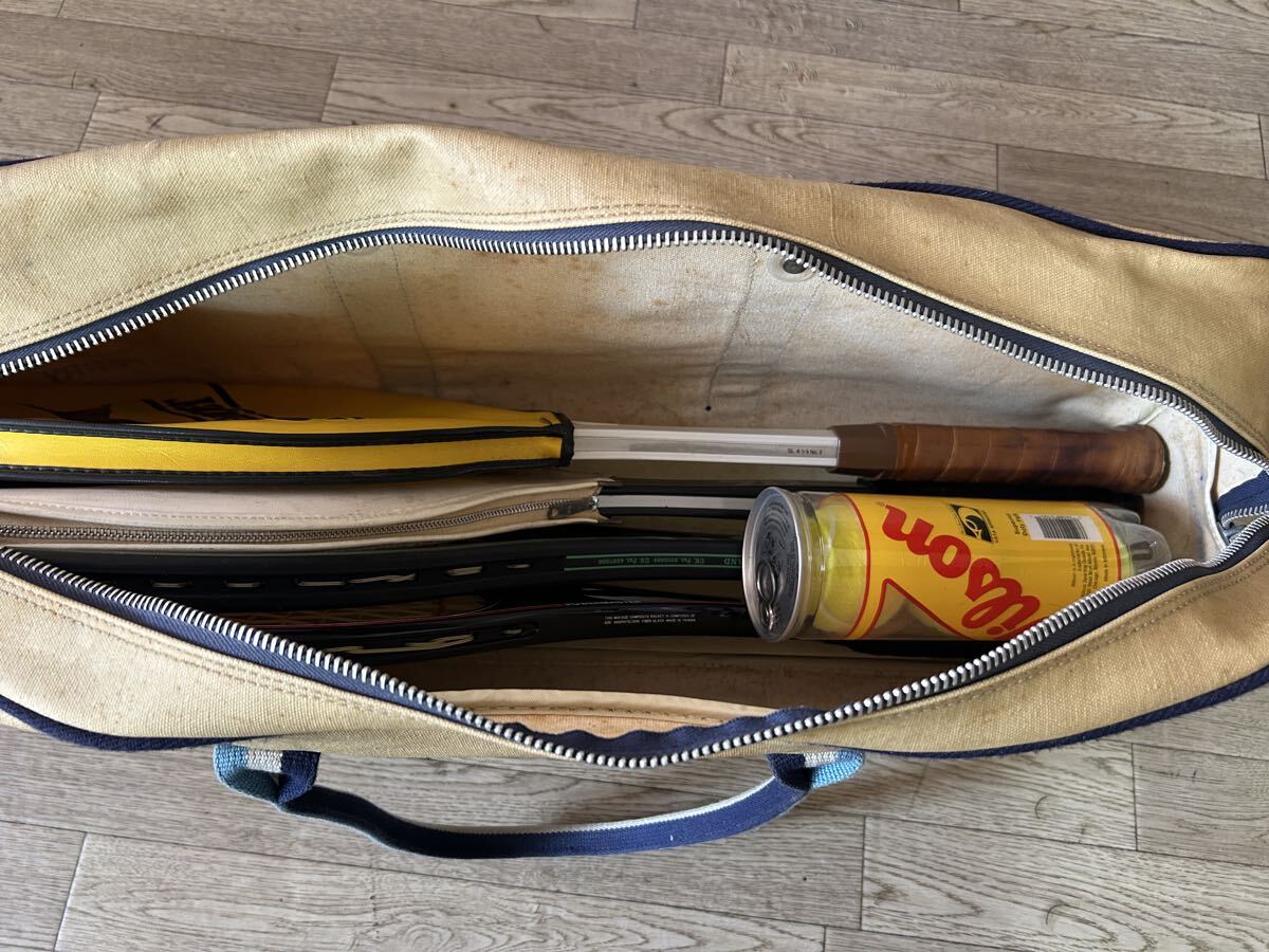 テニスラケット×4 本　DUNLOP YAMAHA ラケットバッグ　FRED RERRY テニスボールx3 現状ジャンク