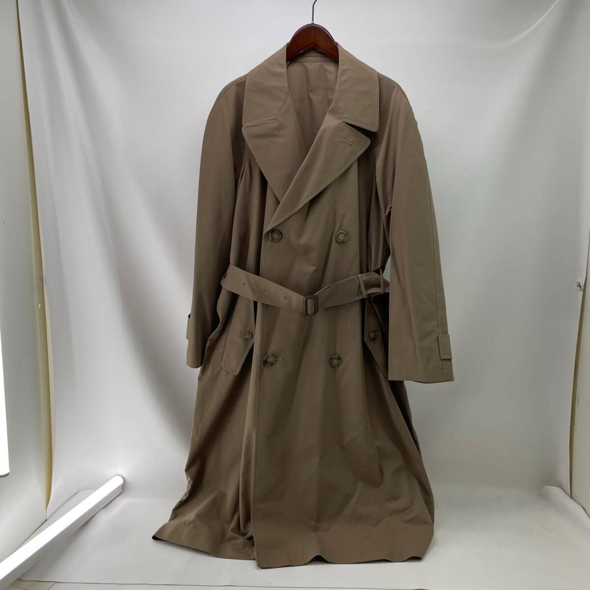 ヨウジ ヤマモト JR東海 旧制服 トレンチコート YOHJI YAMAMOTO メンズ ベージュ M 程度A ポリエステル ベルト付 90年代_非売品 ◆2009