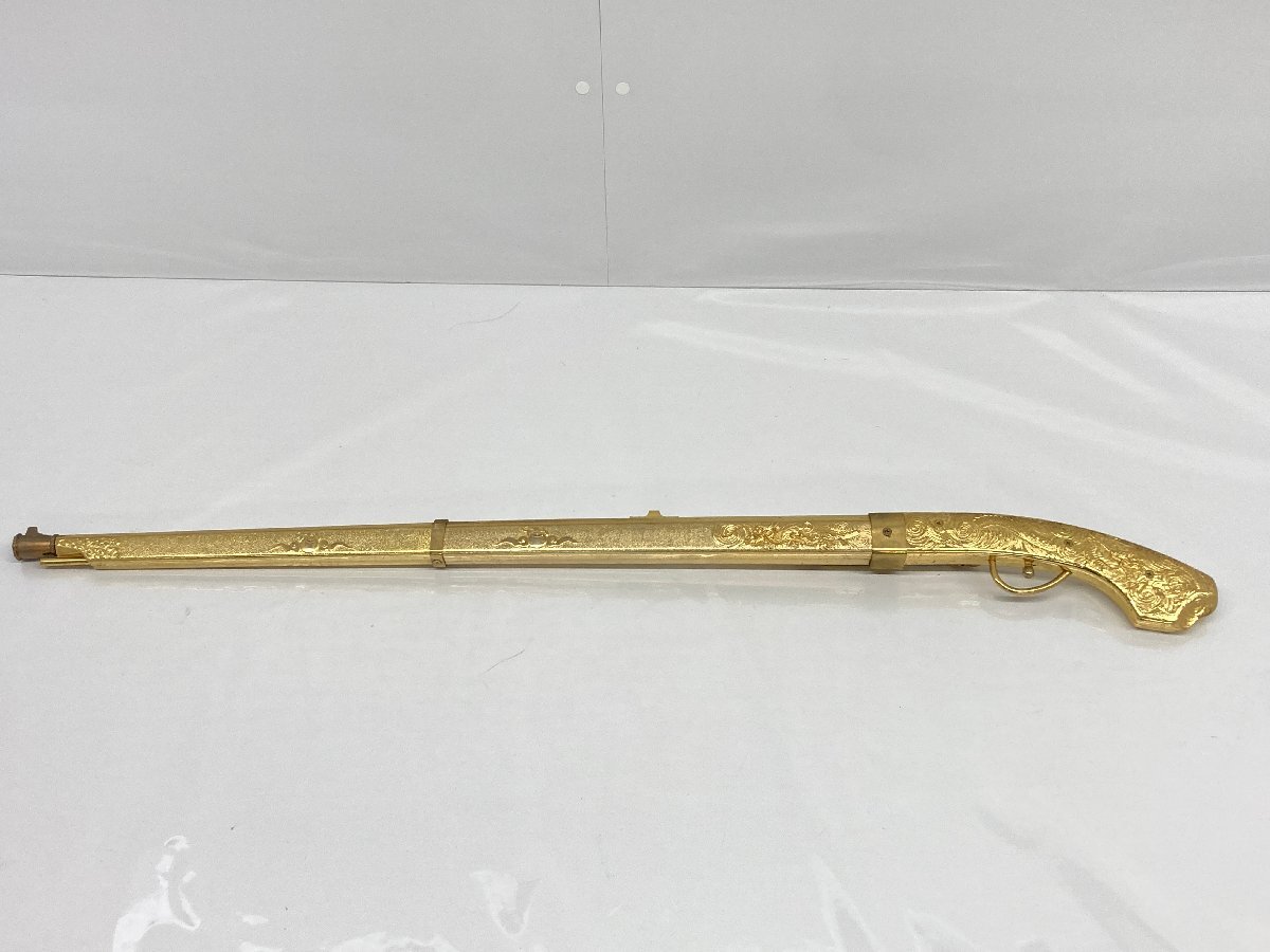 ma【現状品】メーカー不明 火縄銃 種子島 レプリカ ゴールド ma◇75