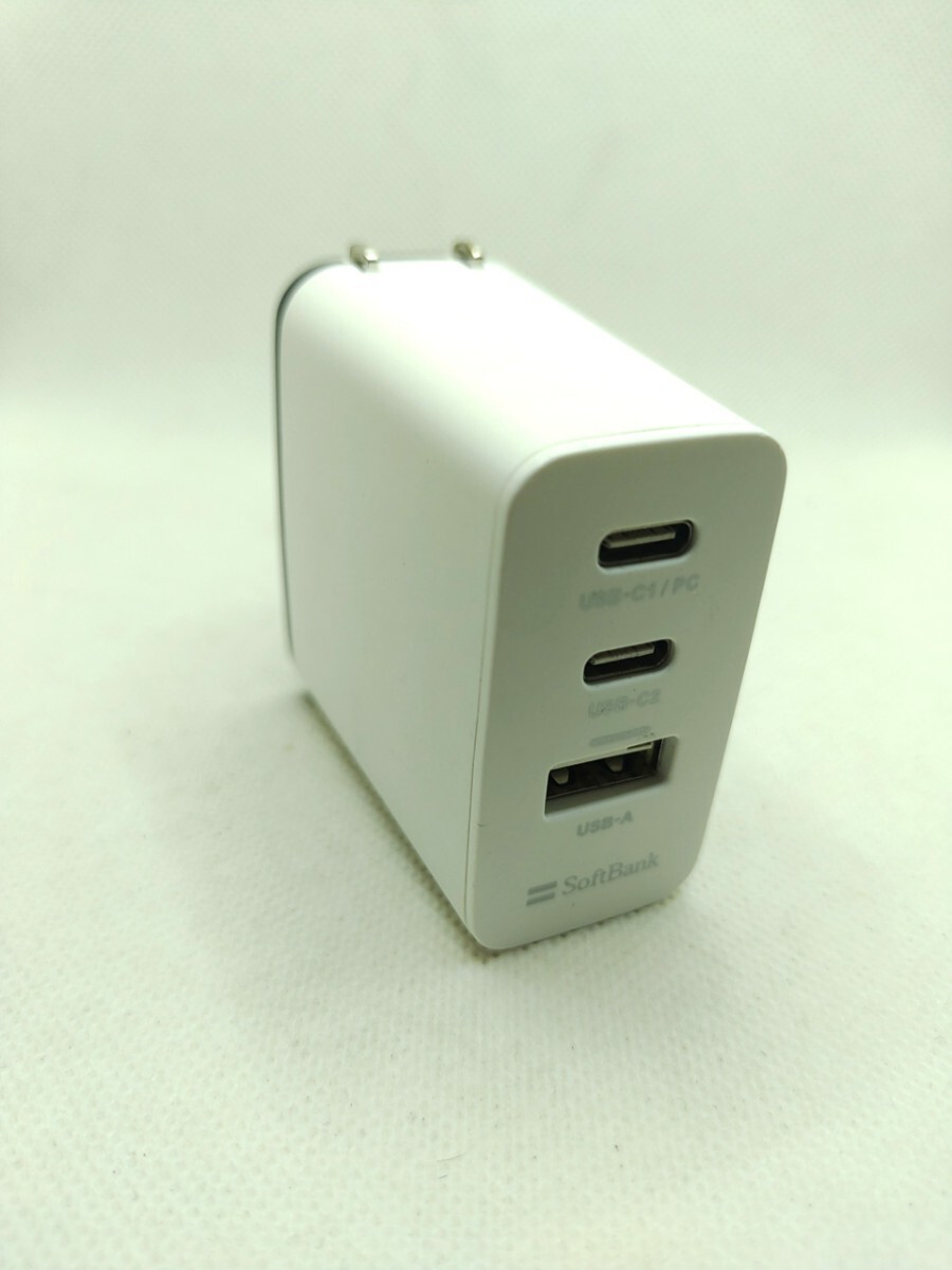 SoftBank SELECTION USB PD-PPS対応 GaN 65W 3ポート 急速充電 ACアダプタ 急速充電対応ACアダプタ SB-AC23-2C1A 6S-7500 【美品】