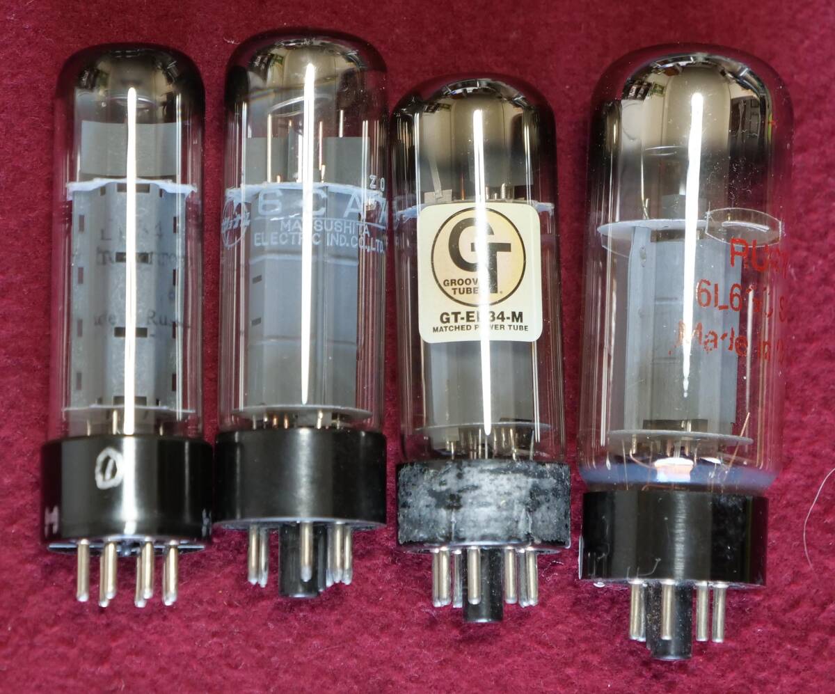 すべてバラで、６CA7（EL34）真空管が３本、6L6GCが1本です。