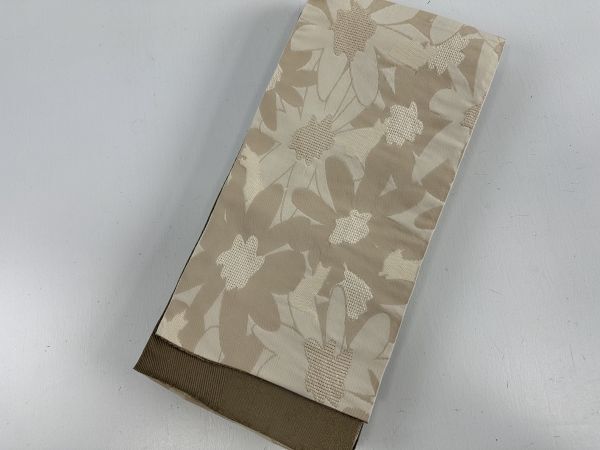 ▼三作▼新品　半巾帯　両面　花と猫　日本製　B45　訳あり